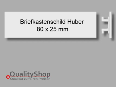 Briefkastenschild Huber 80×25 Typ Silber