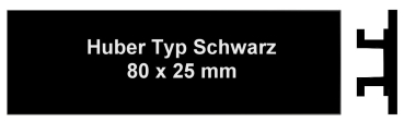 Briefkastenschild Huber 80×25 Typ Schwarz